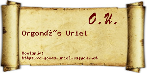 Orgonás Uriel névjegykártya